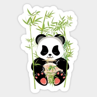 Panda eat ramen Sticker